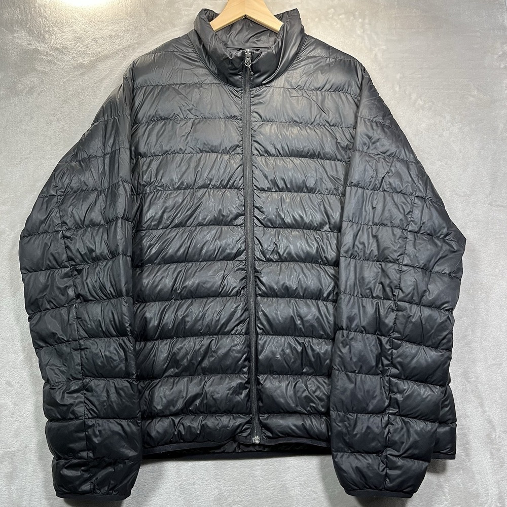 Eddie Bauer Puffer Jacket Men's 2XL Black Full Zip Pockets